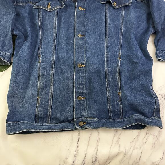 East West Womens Vintage 80s Denim Jean Jacket Plus Size 2x Butterfly Beaded - Picture 6 of 13